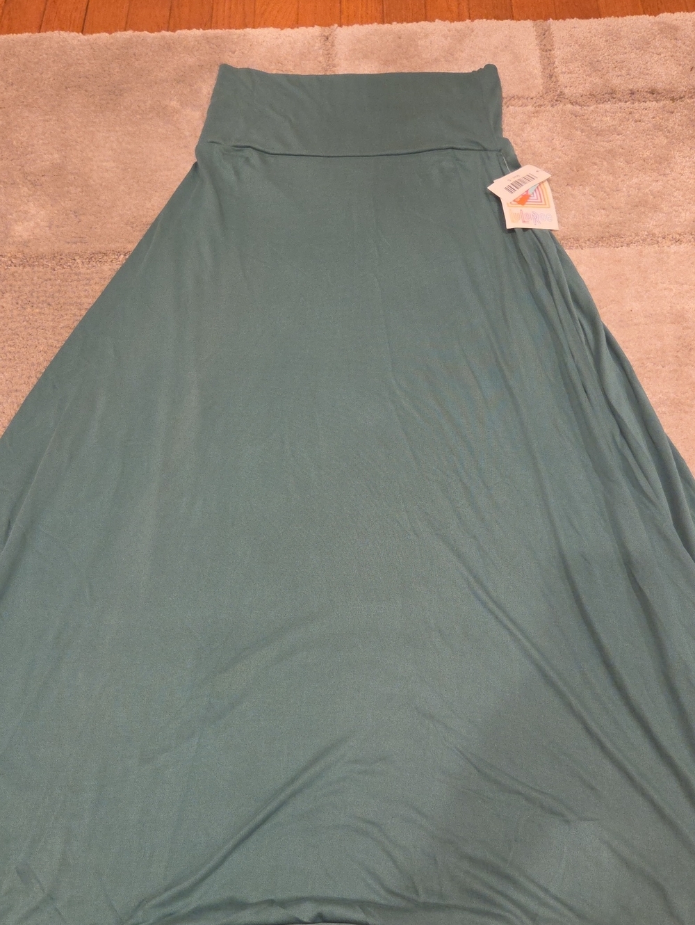 LuLaRoe Green Fold-Over Waist Maxi Skirt